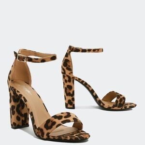 Nasty Gal Leopard Faux Suede Block Heels 8